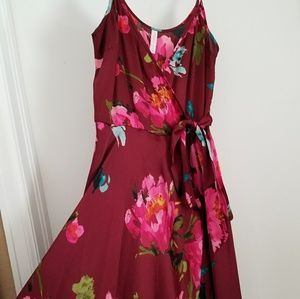 Vibrant Floral Wrap Dress - Full Length!